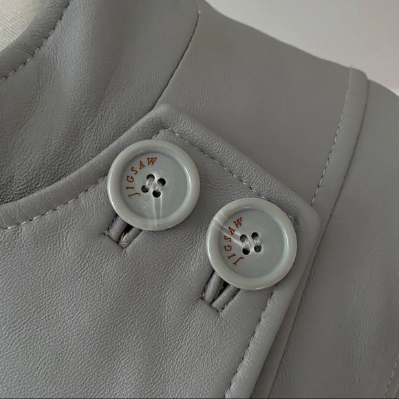 Jigsaw Leather Jacket, Sz L - Picture 5 of 9